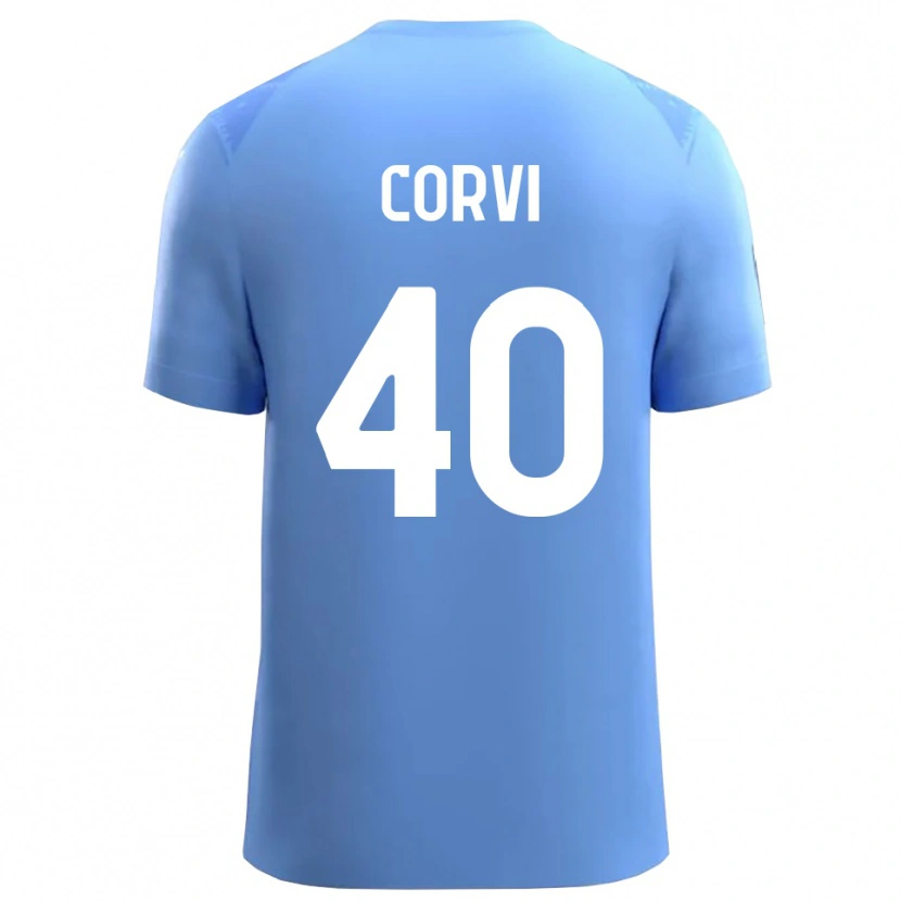 Danxen Mujer Camiseta Edoardo Corvi #40 Azul Cielo Blanco Portero Equipación 2025/26 La Camisa México