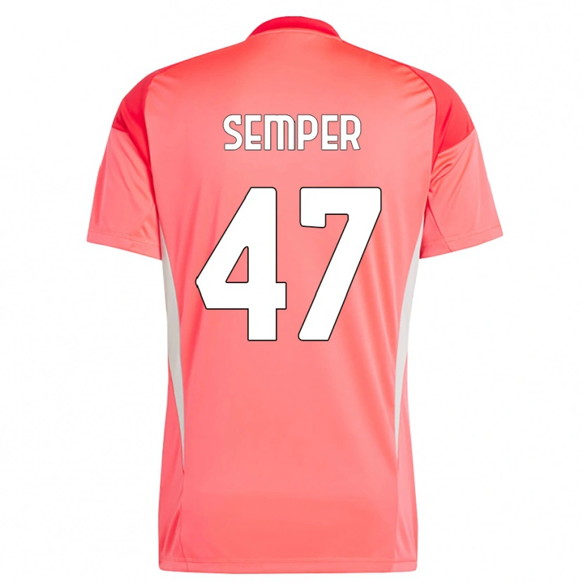 Danxen Mujer Camiseta Adrian Semper #47 Rojo Blanco Portero Equipación 2025/26 La Camisa México