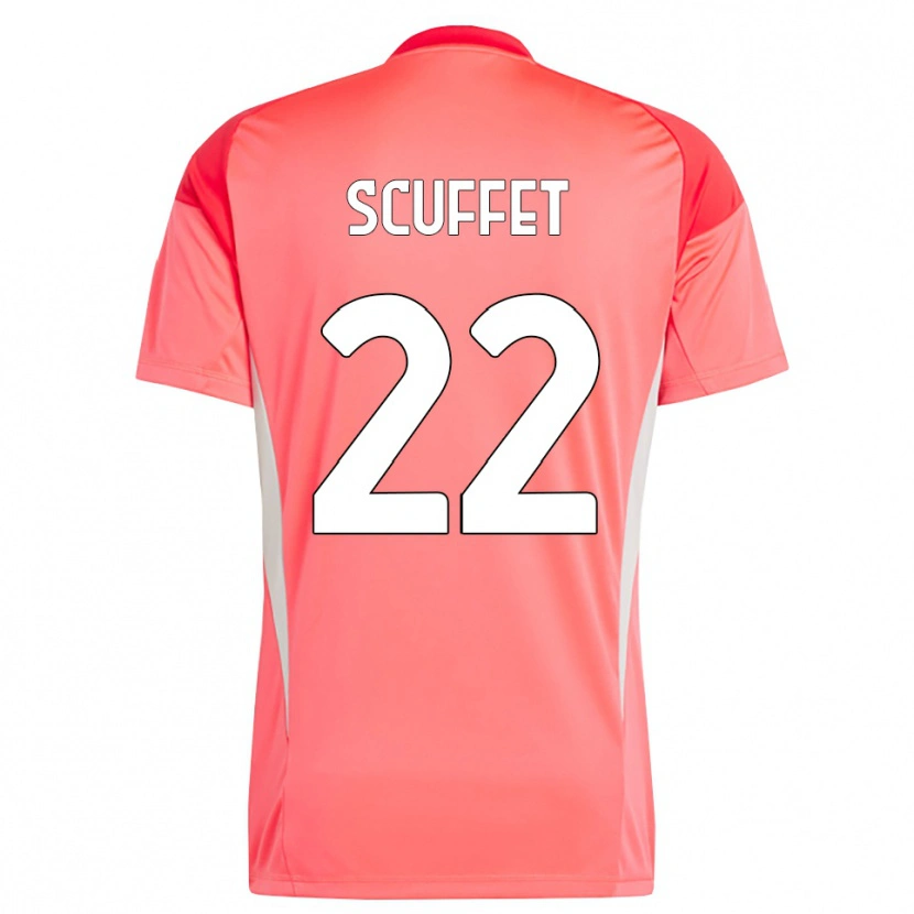 Danxen Mujer Camiseta Simone Scuffet #22 Rojo Blanco Portero Equipación 2025/26 La Camisa México