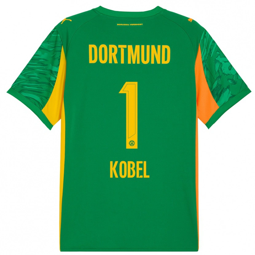 Danxen Mujer Camiseta Gregor Kobel #1 Verde Naranja Portero Equipación 2025/26 La Camisa México