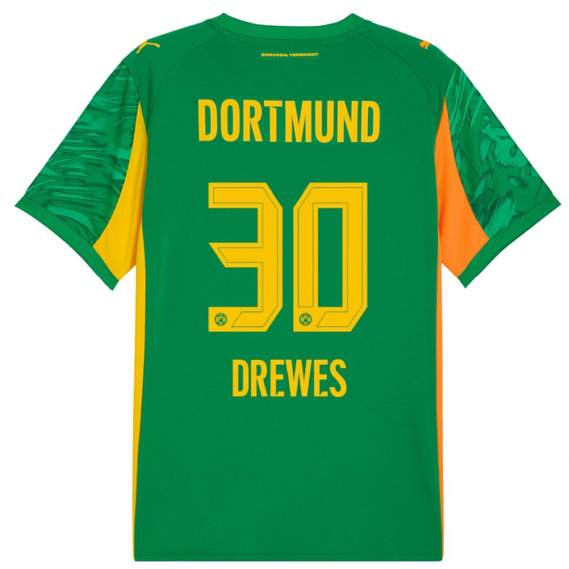 Danxen Mujer Camiseta Patrick Drewes #30 Verde Naranja Portero Equipación 2025/26 La Camisa México