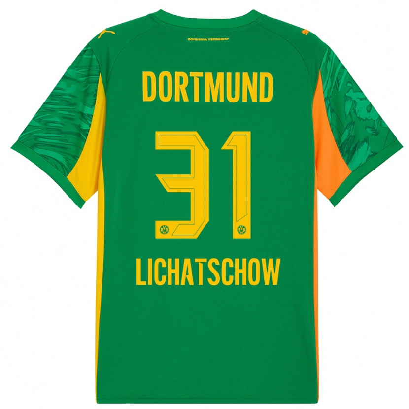 Danxen Mujer Camiseta Deniese Lichatschow #31 Verde Naranja Portero Equipación 2025/26 La Camisa México