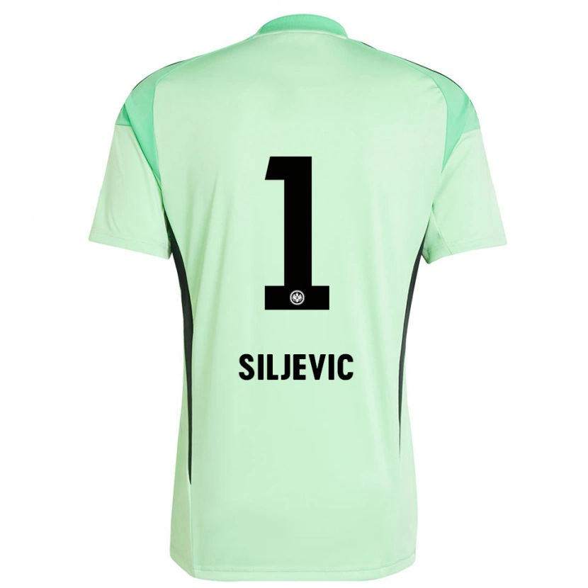 Danxen Mujer Camiseta Amil Siljevic #1 Verde Claro Negro Portero Equipación 2025/26 La Camisa México