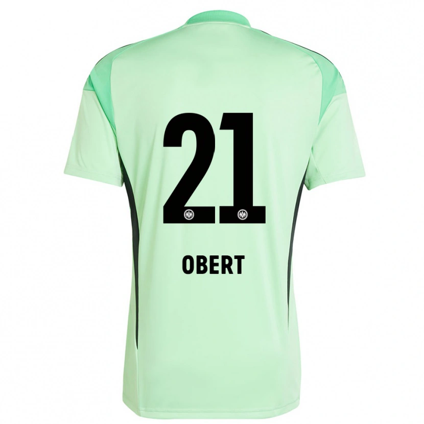 Danxen Mujer Camiseta Yuriy Obert #21 Verde Claro Negro Portero Equipación 2025/26 La Camisa México