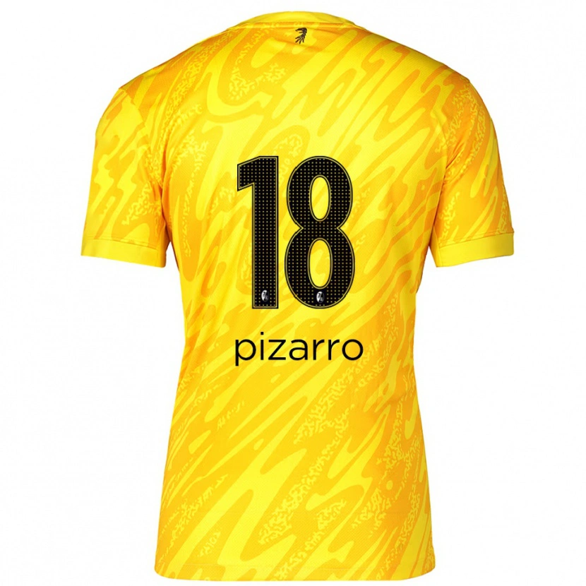Danxen Mujer Camiseta Théodore Pizarro #18 Amarillo Negro Portero Equipación 2025/26 La Camisa México