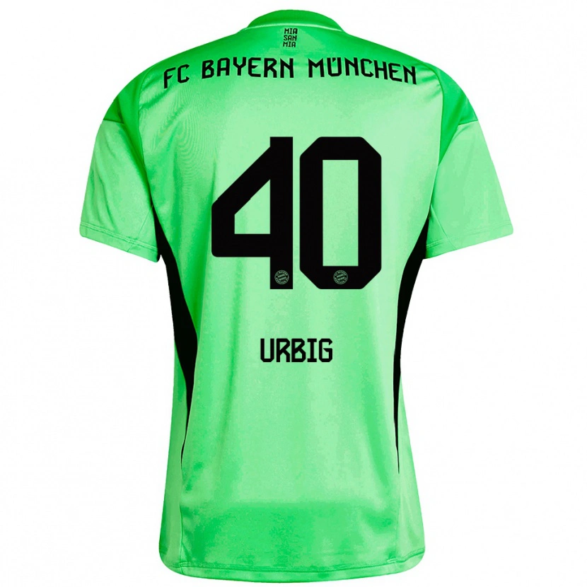 Danxen Mujer Camiseta Jonas Urbig #40 Verde Primavera Medio Portero Equipación 2025/26 La Camisa México