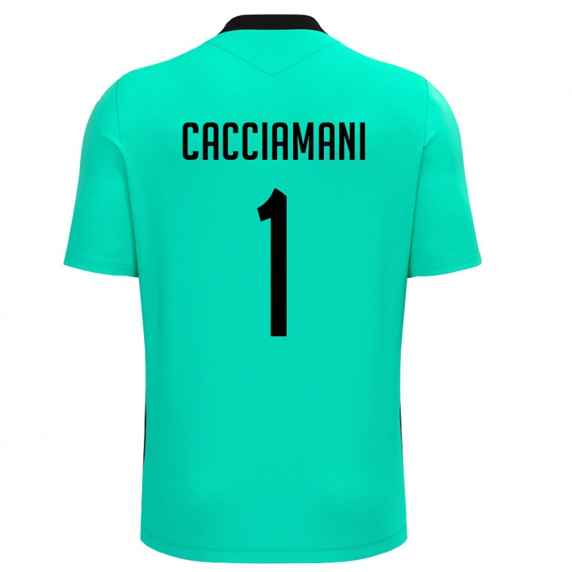 Danxen Mujer Camiseta Niccolò Cacciamani #1 Turquesa Negro Portero Equipación 2025/26 La Camisa México