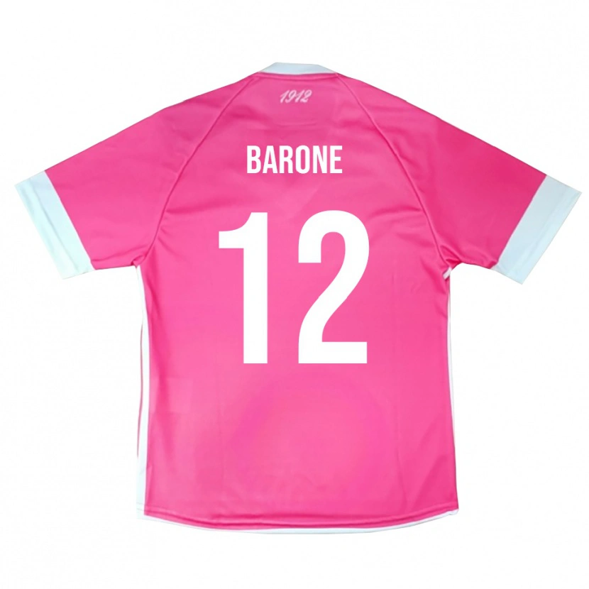 Danxen Mujer Camiseta Filippo Barone #12 Rosa Intenso Blanco Portero Equipación 2025/26 La Camisa México