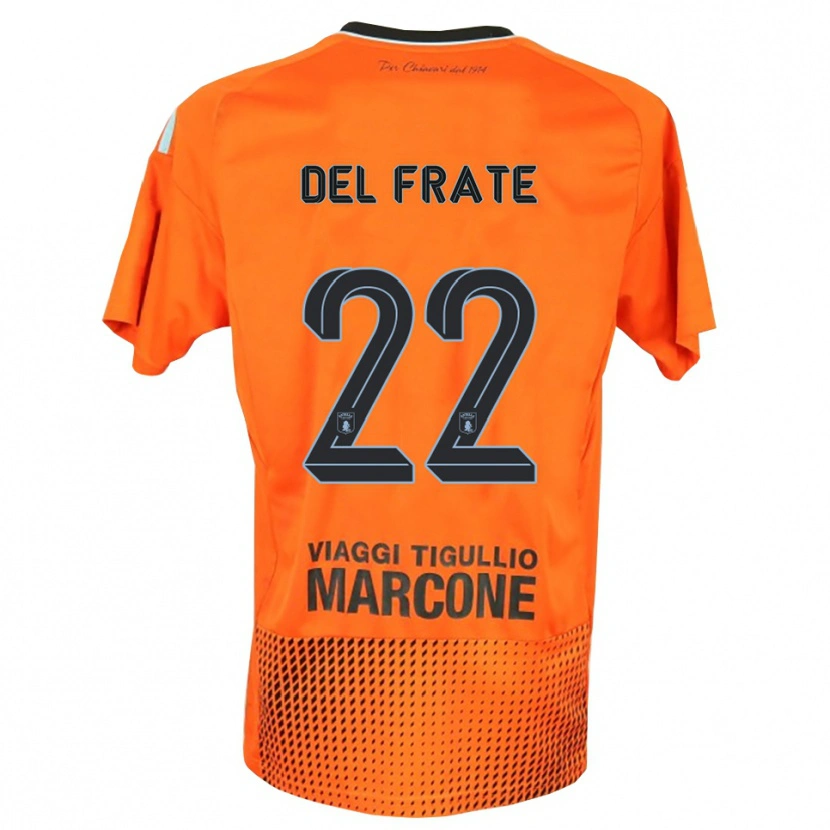 Danxen Mujer Camiseta Federico Del Frate #22 Naranja Oscuro Azul Portero Equipación 2025/26 La Camisa México