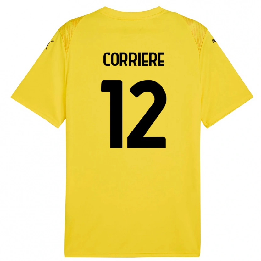 Danxen Mujer Camiseta Francesco Corriere #12 Amarillo Negro Portero Equipación 2025/26 La Camisa México