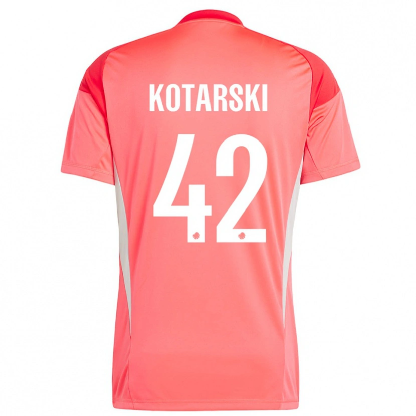 Danxen Mujer Camiseta Dominik Kotarski #42 Rojo Blanco Portero Equipación 2025/26 La Camisa México