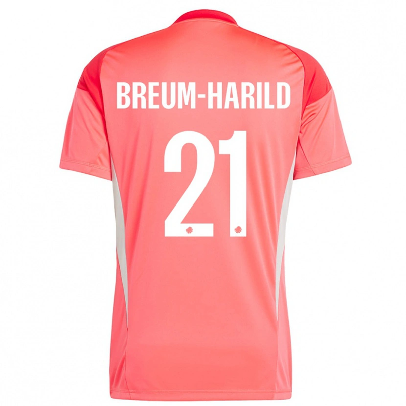 Danxen Mujer Camiseta Tobias Breum-Harild #21 Rojo Blanco Portero Equipación 2025/26 La Camisa México
