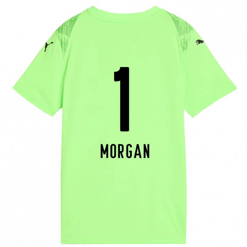Danxen Mujer Camiseta Kevin Morgan #1 Verde Pálido Negro Portero Equipación 2025/26 La Camisa México