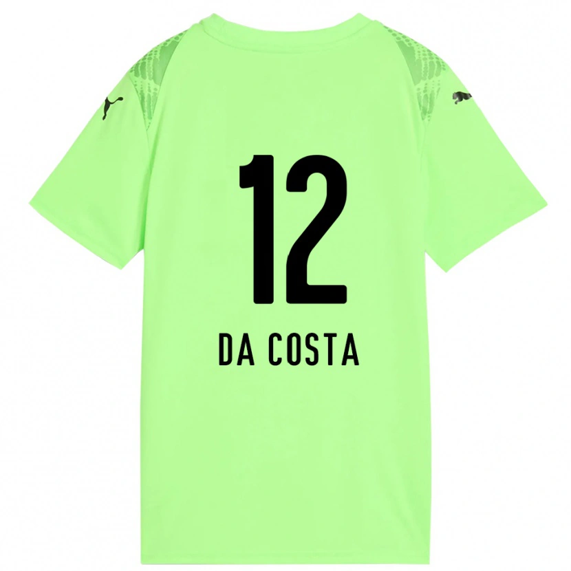 Danxen Mujer Camiseta Paulo da Costa #12 Verde Pálido Negro Portero Equipación 2025/26 La Camisa México