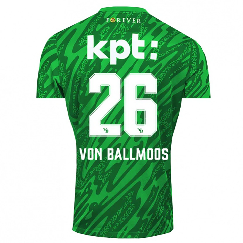 Danxen Mujer Camiseta David von Ballmoos #26 Verde Blanco Portero Equipación 2025/26 La Camisa México