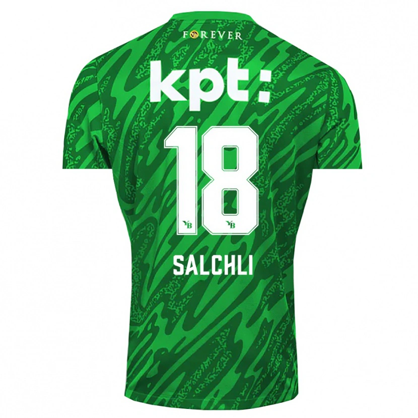Danxen Mujer Camiseta Ruben Salchli #18 Verde Blanco Portero Equipación 2025/26 La Camisa México