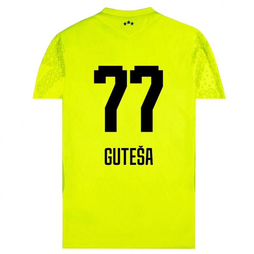 Danxen Mujer Camiseta Ivan Guteša #77 Verde Amarillo Negro Portero Equipación 2025/26 La Camisa México