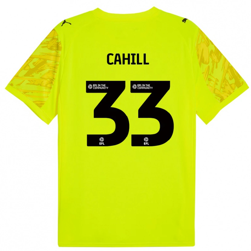 Danxen Mujer Camiseta Killian Cahill #33 Verde Fluorescente Portero Equipación 2025/26 La Camisa México