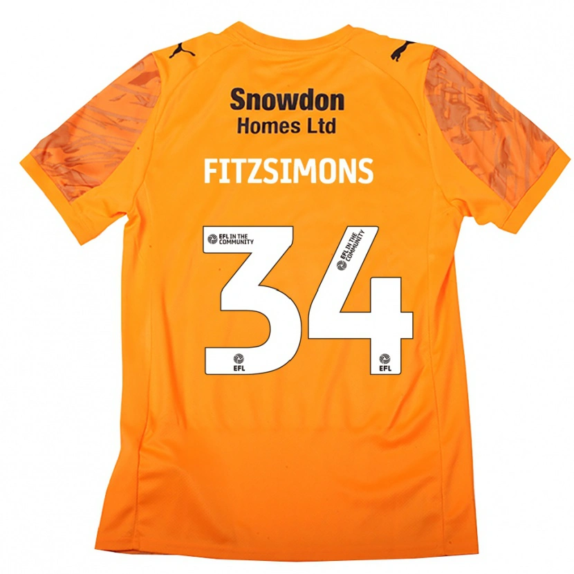 Danxen Mujer Camiseta Ross Fitzsimons #34 Negro Naranja Portero Equipación 2025/26 La Camisa México