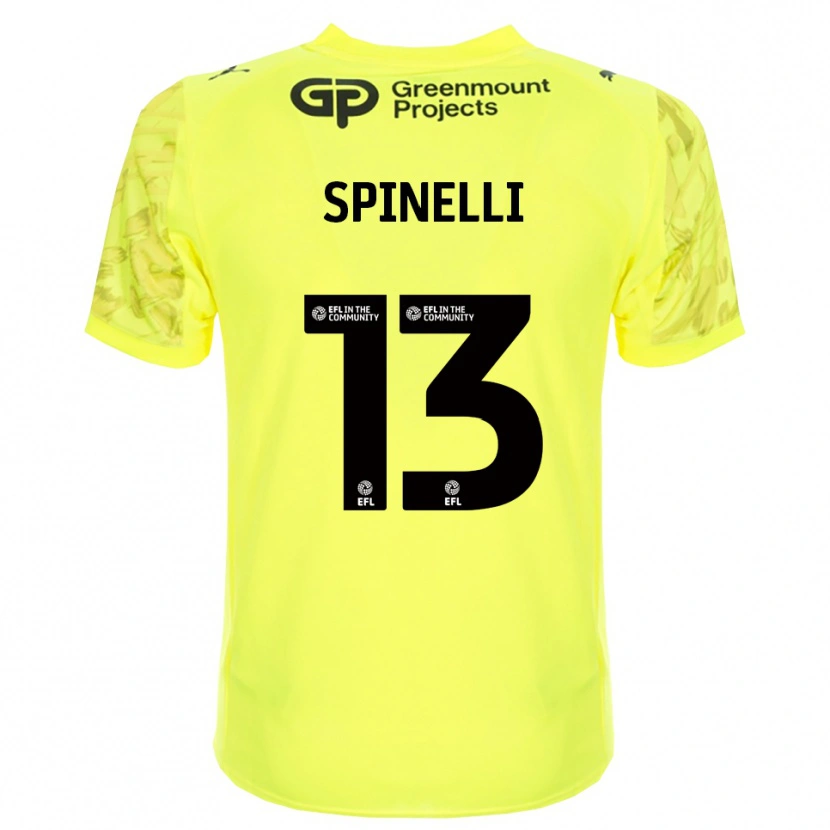 Danxen Mujer Camiseta Matteo Spinelli #13 Negro Verde Fluorescente Portero Equipación 2025/26 La Camisa México