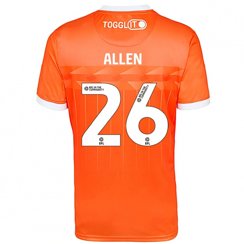 Danxen Mujer Camiseta Lauren Allen #26 Blanco Naranja Portero Equipación 2025/26 La Camisa México