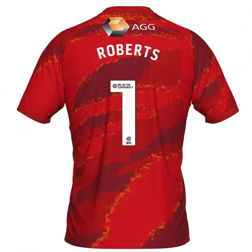 Danxen Mujer Camiseta Liam Roberts #1 Blanco Rojo Portero Equipación 2025/26 La Camisa México