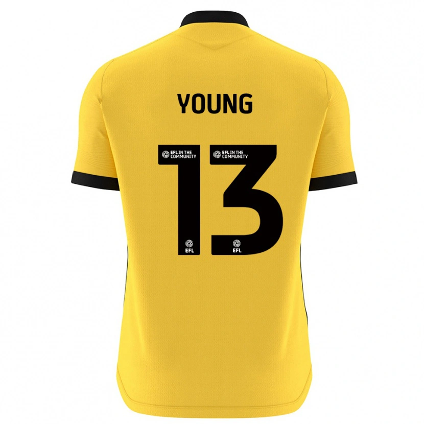 Danxen Mujer Camiseta Brad Young #13 Negro Amarillo Portero Equipación 2025/26 La Camisa México