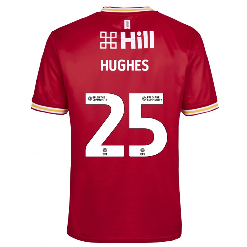 Danxen Mujer Camiseta Ben Hughes #25 Blanco Rojo Portero Equipación 2025/26 La Camisa México