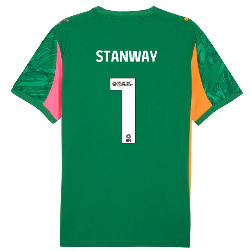 Danxen Mujer Camiseta Wyll Stanway #1 Verde Rosa Portero Equipación 2025/26 La Camisa México