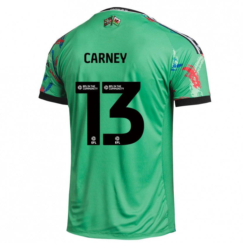 Danxen Mujer Camiseta Jacob Carney #13 Rojo Verde Portero Equipación 2025/26 La Camisa México