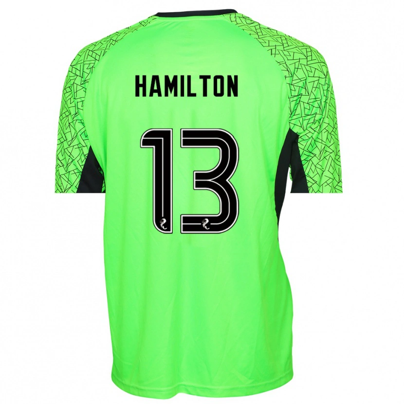Danxen Mujer Camiseta Jack Hamilton #13 Negro Verde Portero Equipación 2025/26 La Camisa México