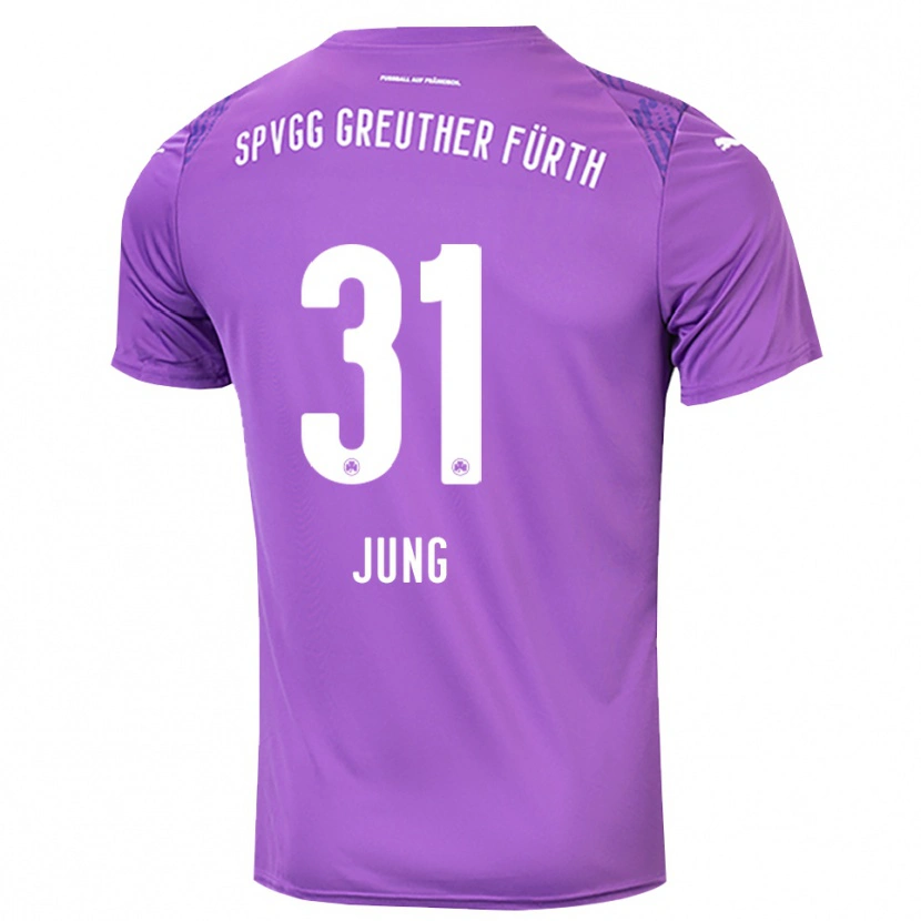 Danxen Mujer Camiseta Sebastian Jung #31 Blanco Púrpura Portero Equipación 2025/26 La Camisa México