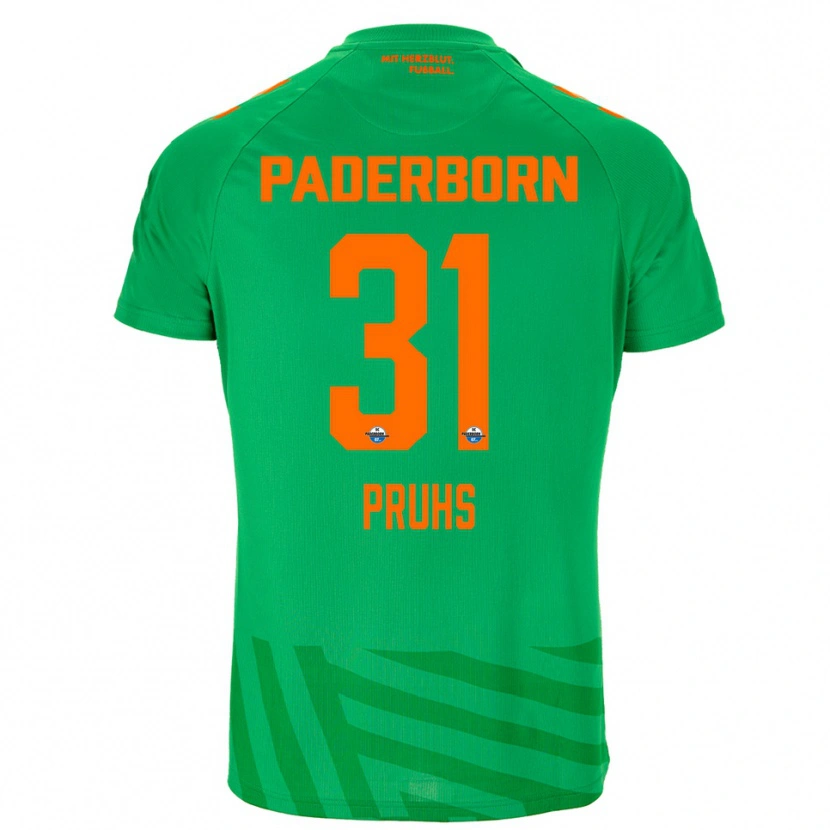 Danxen Mujer Camiseta Florian Pruhs #31 Naranja Verde Portero Equipación 2025/26 La Camisa México