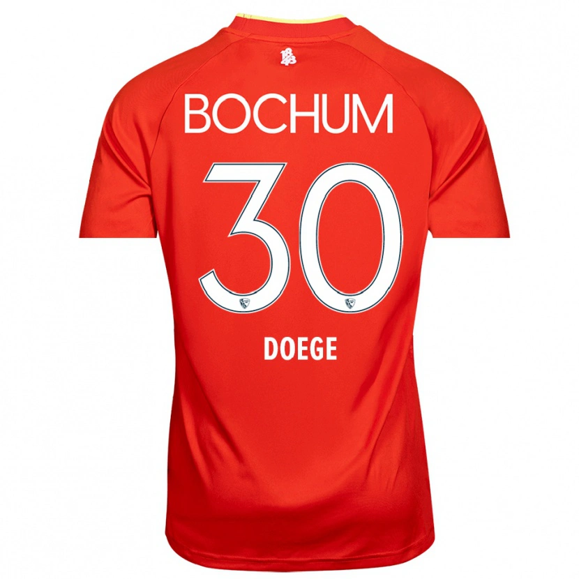 Danxen Mujer Camiseta Leonie Doege #30 Blanco Rojo Portero Equipación 2025/26 La Camisa México