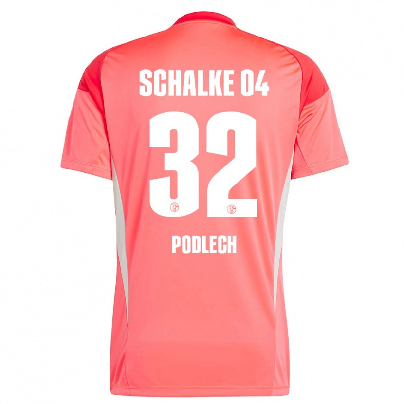 Danxen Mujer Camiseta Luca Podlech #32 Rojo Coral Portero Equipación 2025/26 La Camisa México