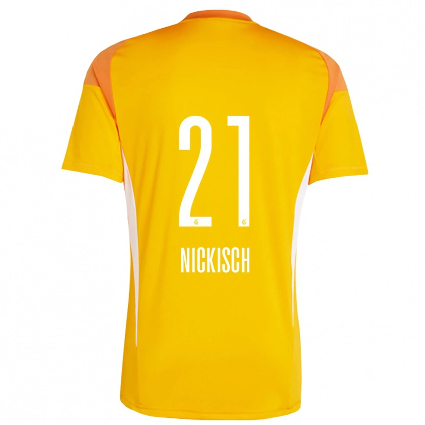 Danxen Mujer Camiseta Jonas Nickisch #21 Naranja Amarillo Portero Equipación 2025/26 La Camisa México