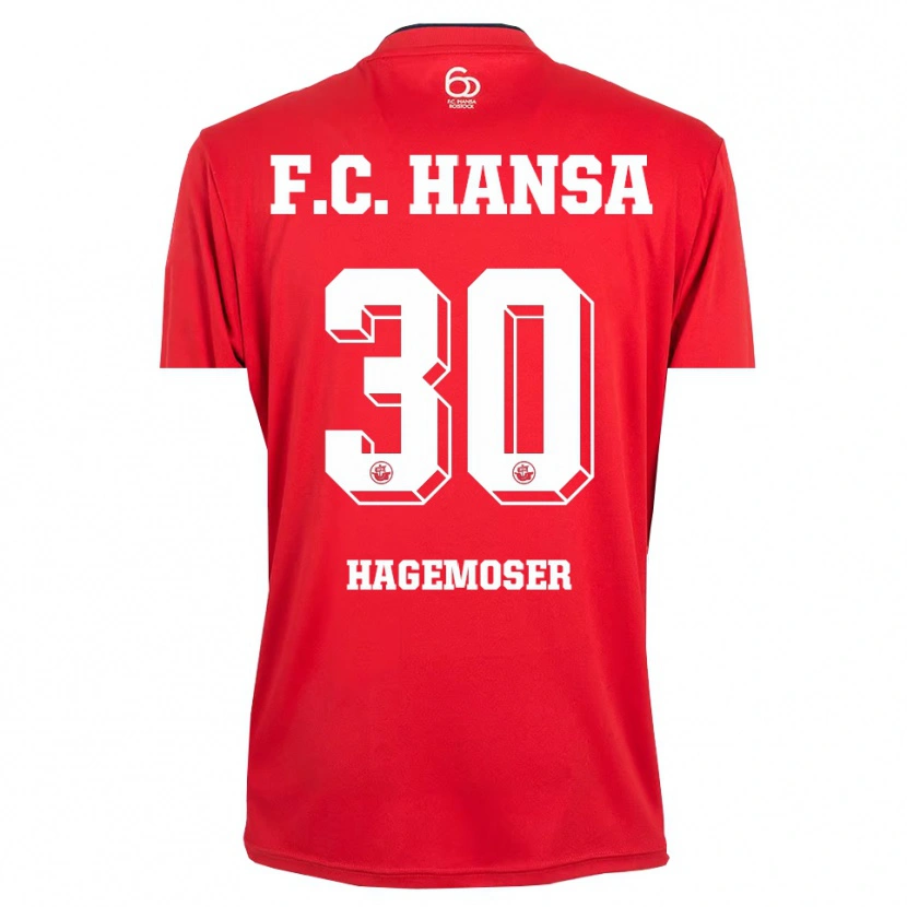Danxen Mujer Camiseta Max Hagemoser #30 Rojo Blanco Portero Equipación 2025/26 La Camisa México