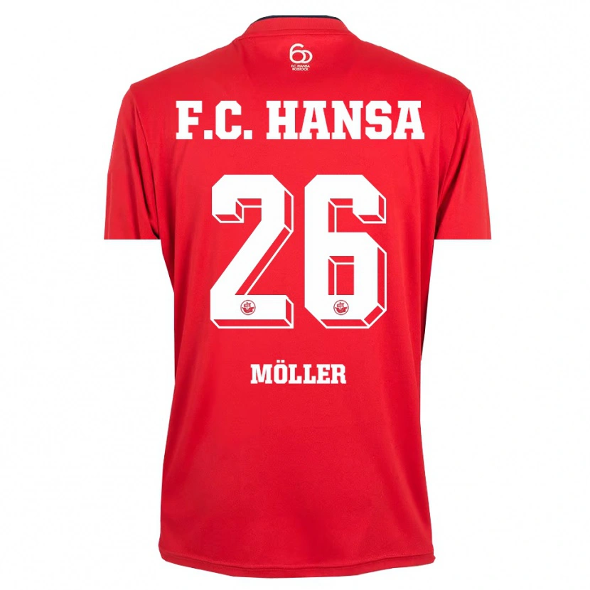 Danxen Mujer Camiseta Andreas Möller #26 Rojo Blanco Portero Equipación 2025/26 La Camisa México