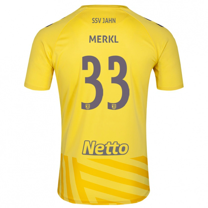 Danxen Mujer Camiseta Maurice Merkl #33 Gris Amarillo Portero Equipación 2025/26 La Camisa México