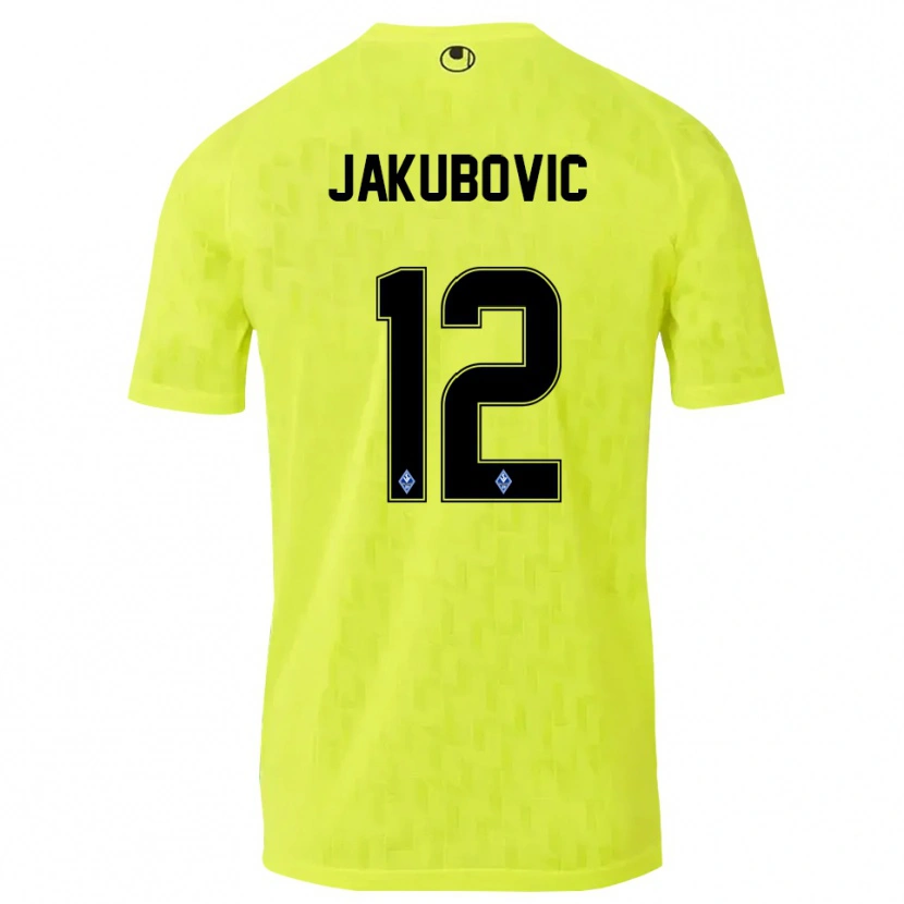 Danxen Mujer Camiseta Harun Jakubovic #12 Negro Amarillo Portero Equipación 2025/26 La Camisa México