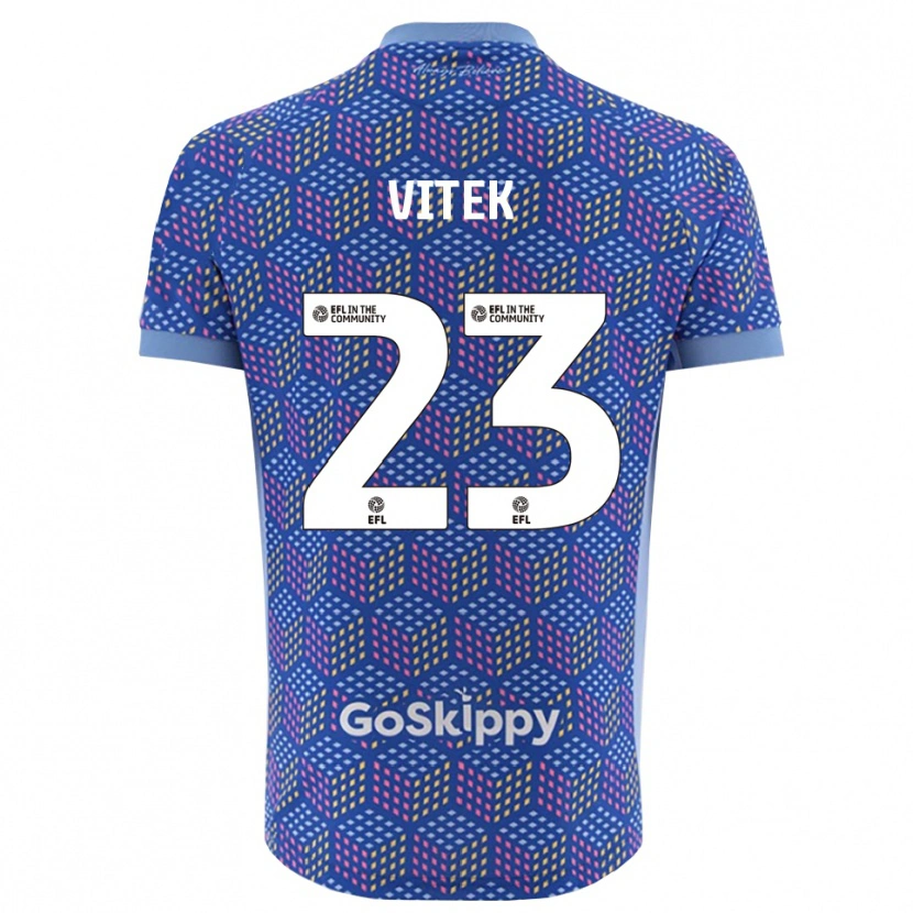 Danxen Mujer Camiseta Radek Vítek #23 Azul Negro Portero Equipación 2025/26 La Camisa México