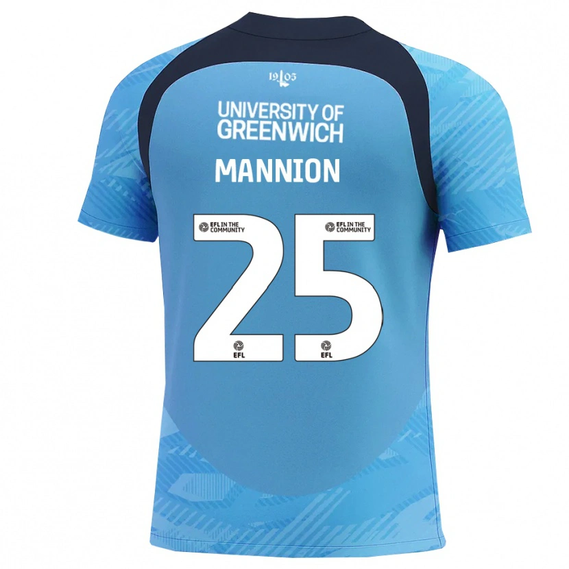 Danxen Mujer Camiseta Will Mannion #25 Azul Blanco Portero Equipación 2025/26 La Camisa México