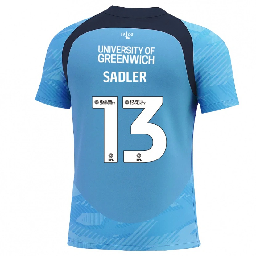 Danxen Mujer Camiseta Jude Sadler #13 Azul Blanco Portero Equipación 2025/26 La Camisa México