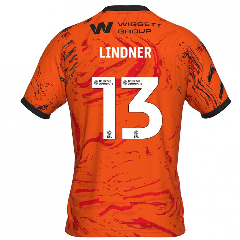 Danxen Mujer Camiseta Caspar Lindner #13 Naranja Negro Portero Equipación 2025/26 La Camisa México