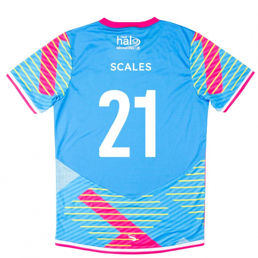 Danxen Mujer Camiseta Alfie Scales #21 Rosa Azul Cielo Portero Equipación 2025/26 La Camisa México