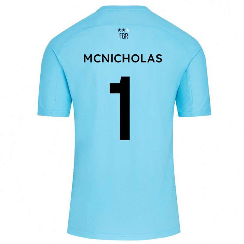 Danxen Mujer Camiseta Luke McNicholas #1 Blanco Azul Cielo Portero Equipación 2025/26 La Camisa México