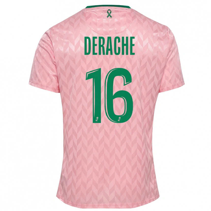 Danxen Mujer Camiseta Joseph Derache #16 Verde Rosa Portero Equipación 2025/26 La Camisa México