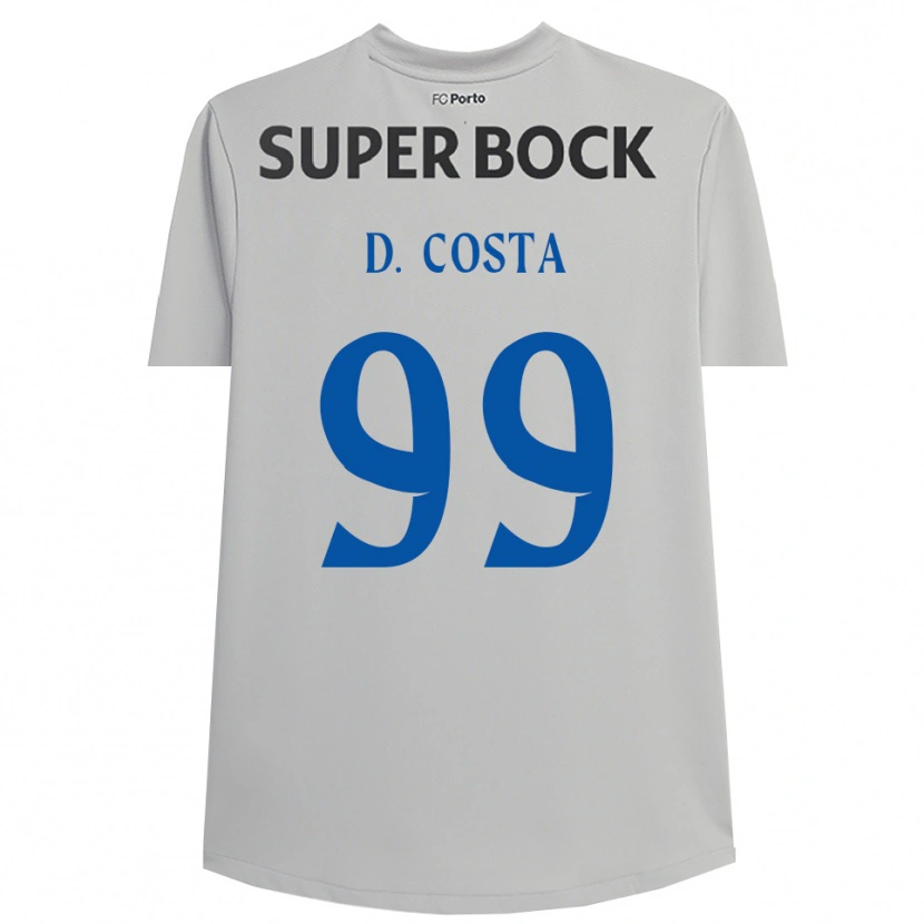 Danxen Mujer Camiseta Diogo Costa #99 Gris Claro Negro Portero Equipación 2025/26 La Camisa México
