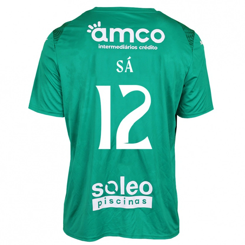 Danxen Mujer Camiseta Tiago Sá #12 Verde Blanco Portero Equipación 2025/26 La Camisa México