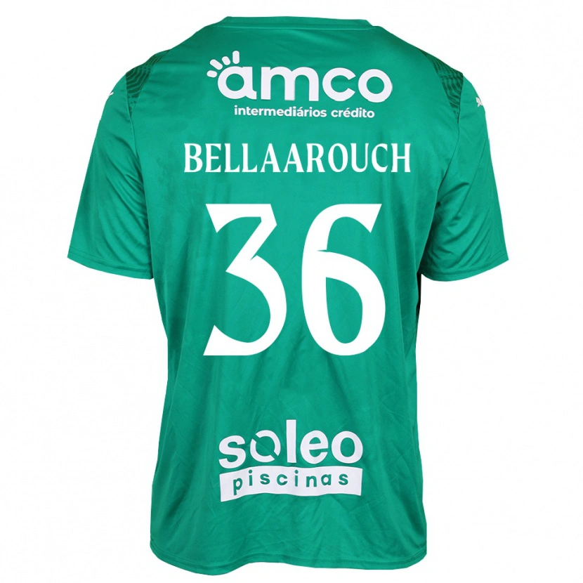 Danxen Mujer Camiseta Alaa Bellaarouch #36 Verde Blanco Portero Equipación 2025/26 La Camisa México
